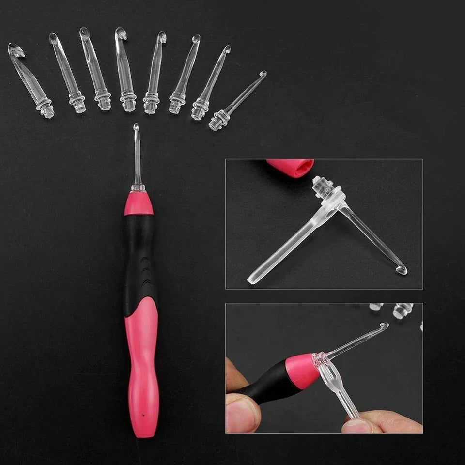 LED crochet set - Teje dónde, cuándo y cómo quieras - ClickBag