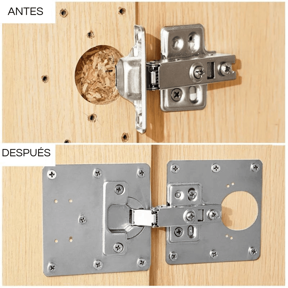 Placa de reparación de bisagras - Repara tus puertas fácilmente - ClickBag